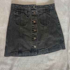Black Jean Mini Skirt Topshop